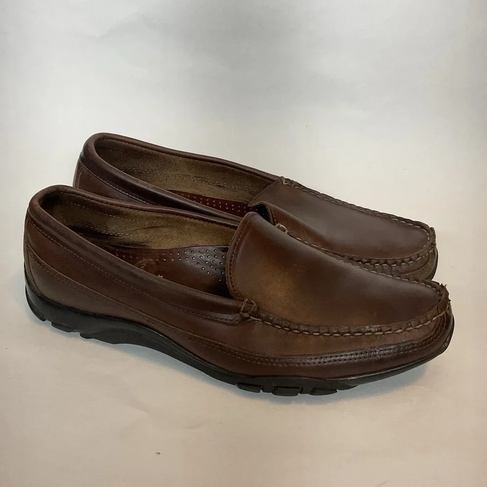 Allen Edmonds Boulder Dark Brown Leather Loafer Shoes Slip‎ On Solid Men Size 9D